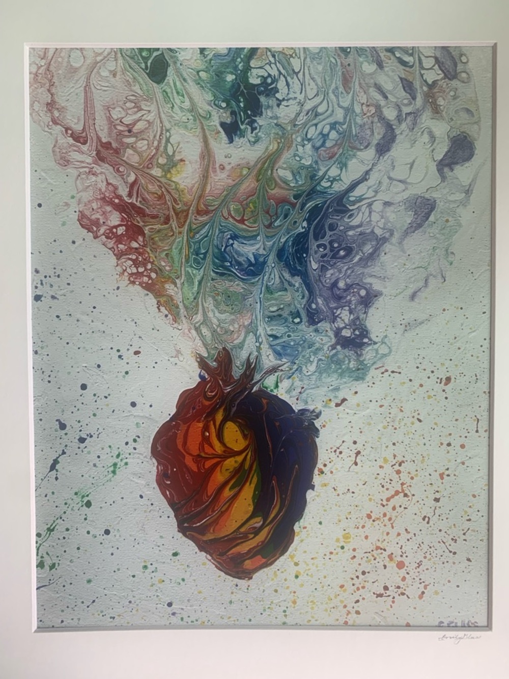 Abstract Anatomical Heart Art Print 11x14 Colorful Modern Wall Decor